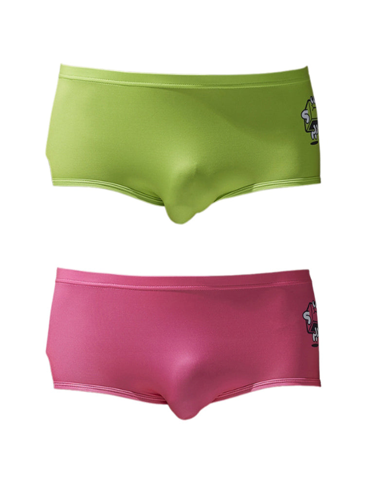 2 Pack Men's Smooth Touch Playful Prints Second-Skin Feel Trunks | dmunderwear detail image 7