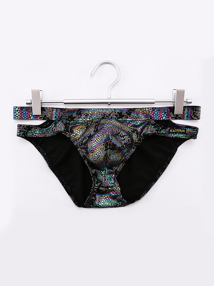 2-pack Men's Snake Print Hollow Briefs | dmunderwear detail image 16