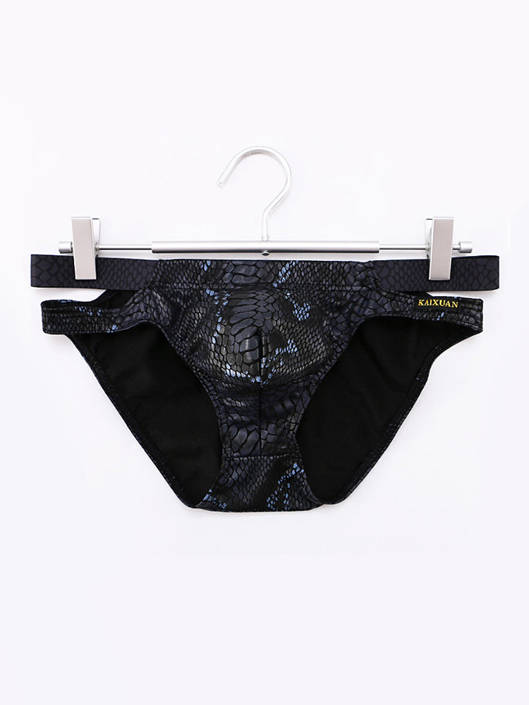 2-pack Men's Snake Print Hollow Briefs | dmunderwear detail image 18