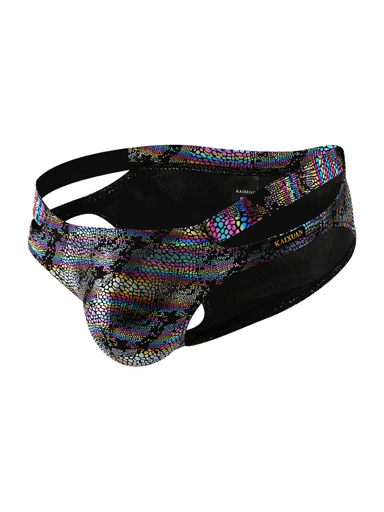 2-pack Men's Snake Print Hollow Briefs | dmunderwear detail image 20