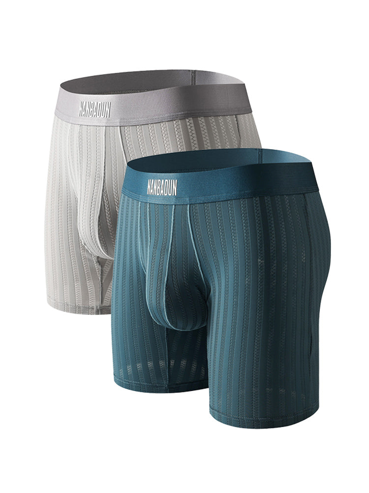 2 Pack Men's Soft-Touch Waistband Movement-Friendly Stretch Fit Boxer Briefs | dmunderwear detail image 12