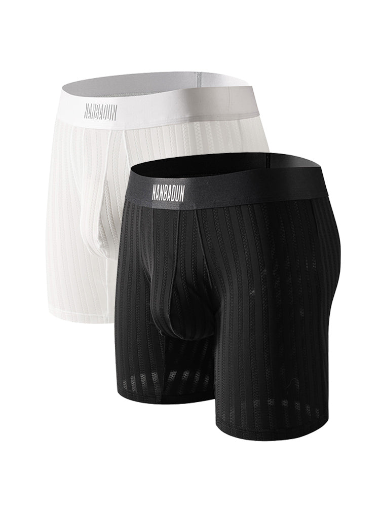2 Pack Men's Soft-Touch Waistband Movement-Friendly Stretch Fit Boxer Briefs | dmunderwear detail image 7