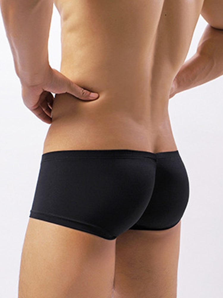 2 Pack Men's Soft U-Pouch Sexy Breathable Solid Color Trunks | dmunderwear detail image 10