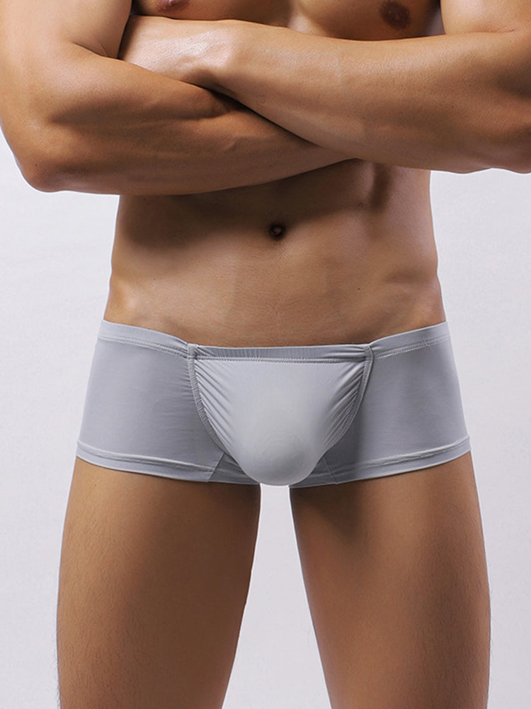 2 Pack Men's Soft U-Pouch Sexy Breathable Solid Color Trunks | dmunderwear detail image 11