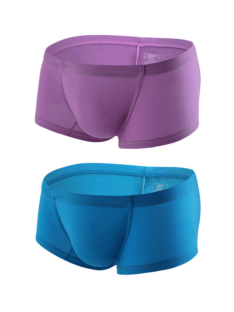 2 Pack Men's Soft U-Pouch Sexy Breathable Solid Color Trunks | dmunderwear detail image 17