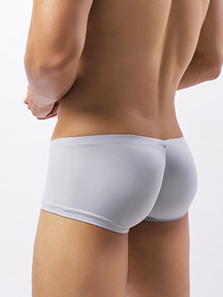 2 Pack Men's Soft U-Pouch Sexy Breathable Solid Color Trunks | dmunderwear detail image 6