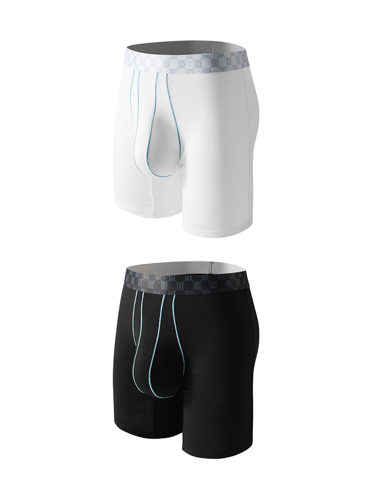 2 Pack Men's Solid Color Anti-Chafing Comfy Waistband Stretch Fit Midway Briefs | dmunderwear detail image 2