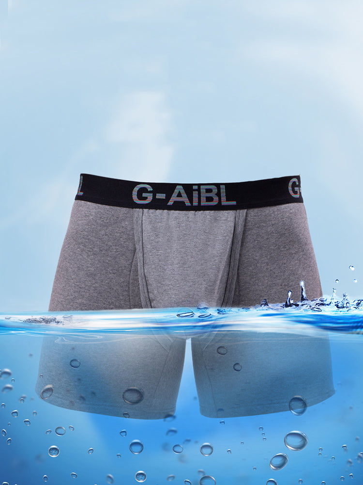 2 Pack Men's Solid Color Bullet Separated U-Pocket Plush Boxer Briefs | dmunderwear