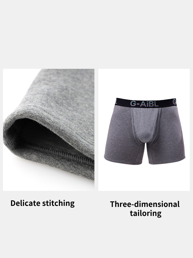 2 Pack Men's Solid Color Bullet Separated U-Pocket Plush Boxer Briefs | dmunderwear detail image 10