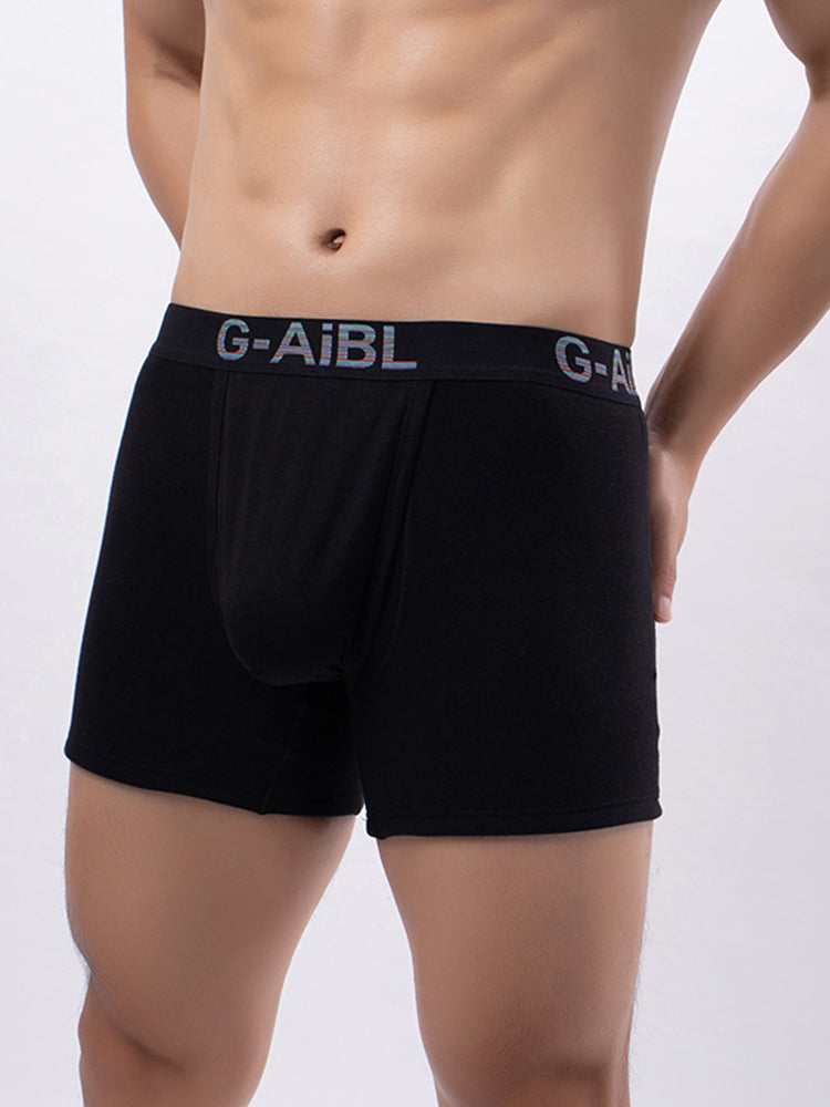 2 Pack Men's Solid Color Bullet Separated U-Pocket Plush Boxer Briefs | dmunderwear detail image 17