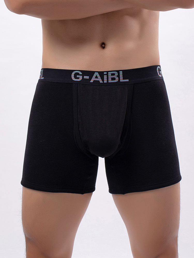 2 Pack Men's Solid Color Bullet Separated U-Pocket Plush Boxer Briefs | dmunderwear detail image 18