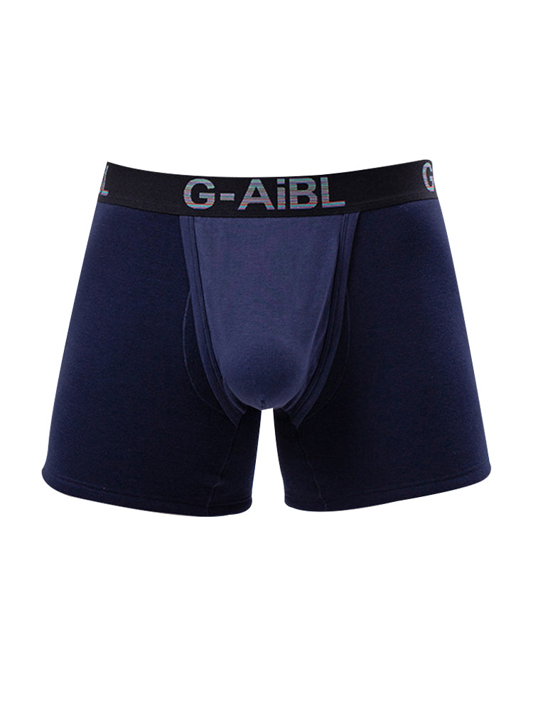 2 Pack Men's Solid Color Bullet Separated U-Pocket Plush Boxer Briefs | dmunderwear detail image 20