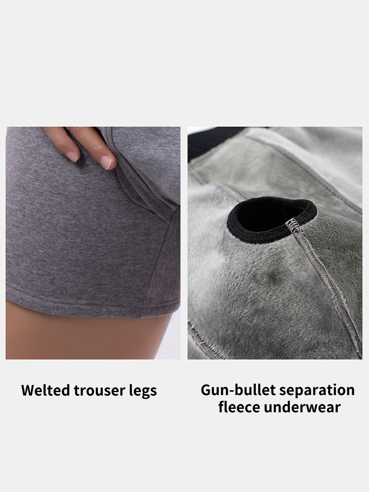 2 Pack Men's Solid Color Bullet Separated U-Pocket Plush Boxer Briefs | dmunderwear detail image 9