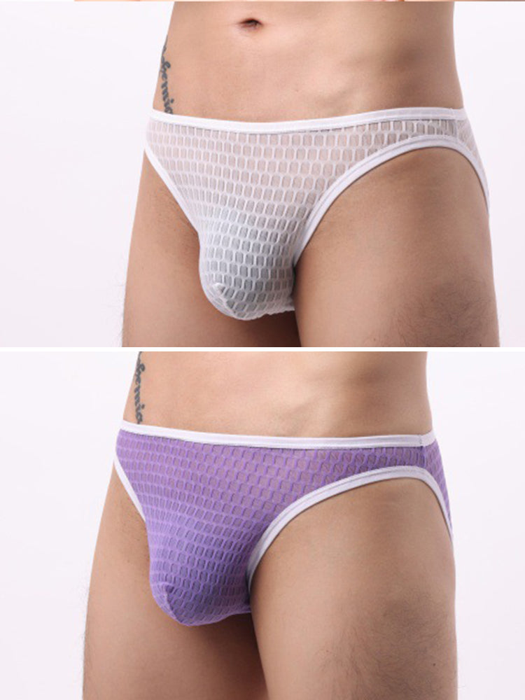 2 Pack Men's Solid-Color Checkered Briefs | dmunderwear detail image 12