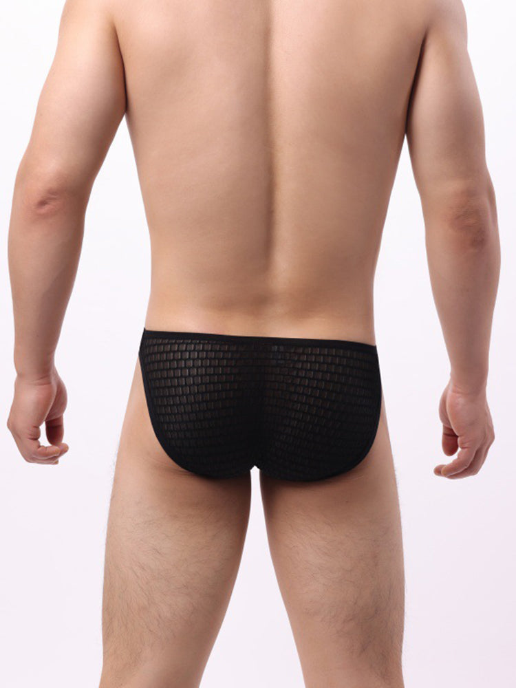 2 Pack Men's Solid-Color Checkered Briefs | dmunderwear detail image 13