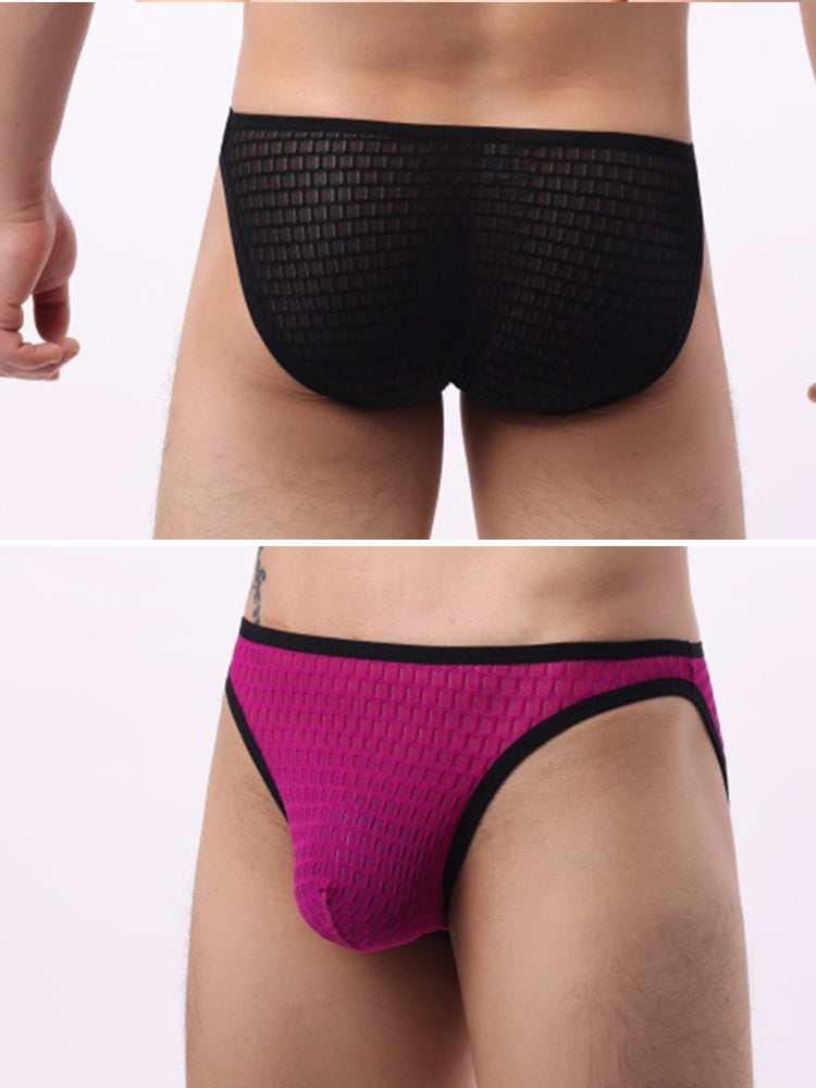 2 Pack Men's Solid-Color Checkered Briefs | dmunderwear detail image 14