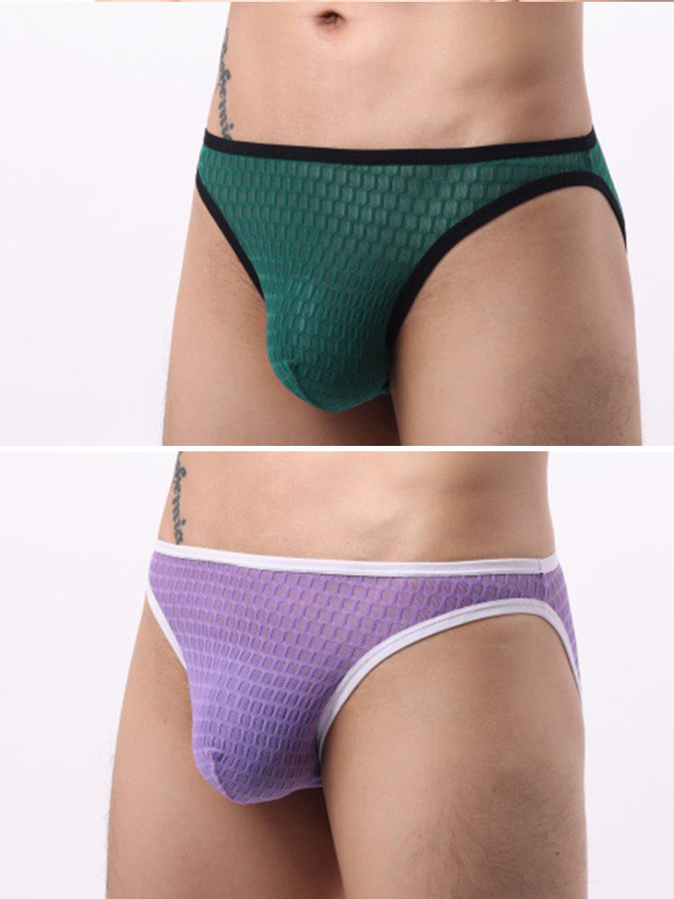 2 Pack Men's Solid-Color Checkered Briefs | dmunderwear detail image 15