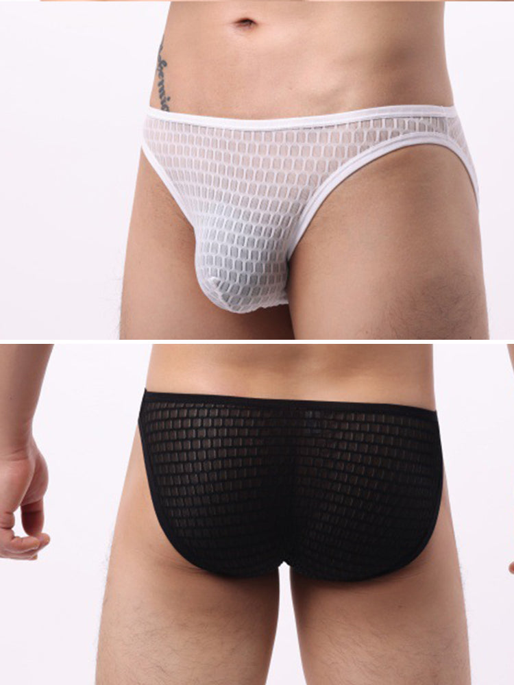 2 Pack Men's Solid-Color Checkered Briefs | dmunderwear detail image 2