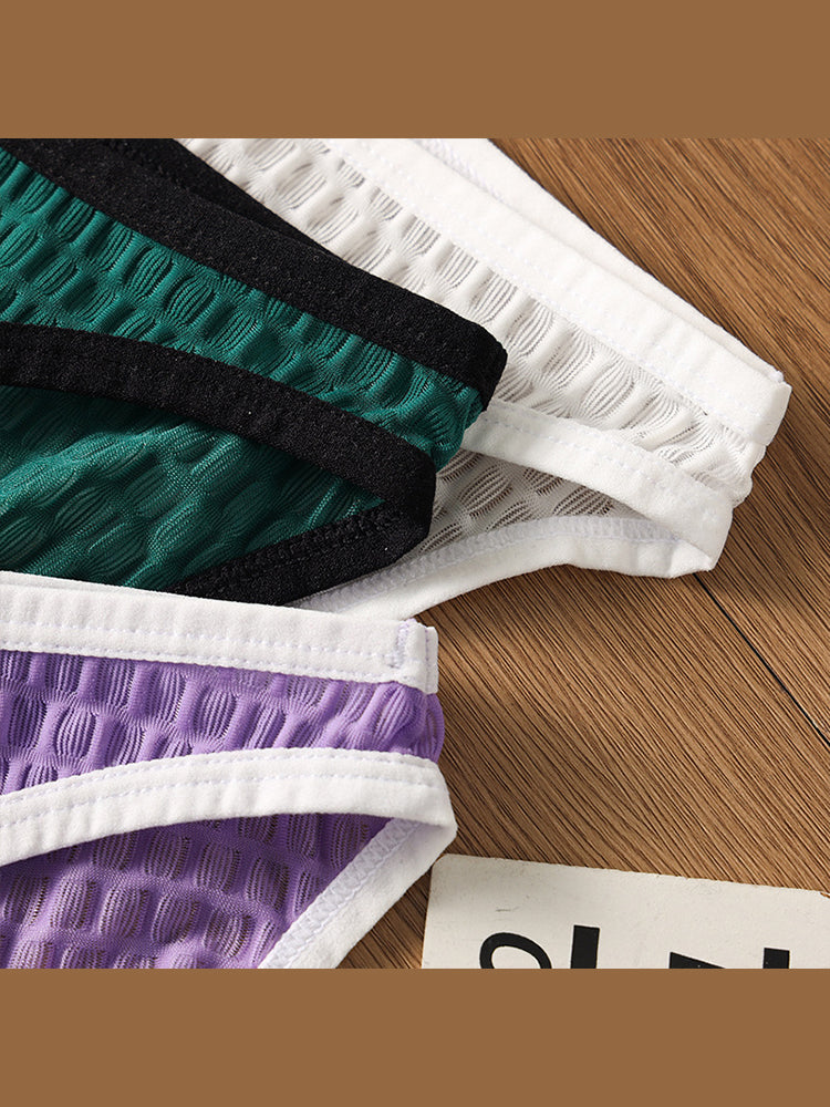 2 Pack Men's Solid-Color Checkered Briefs | dmunderwear detail image 6