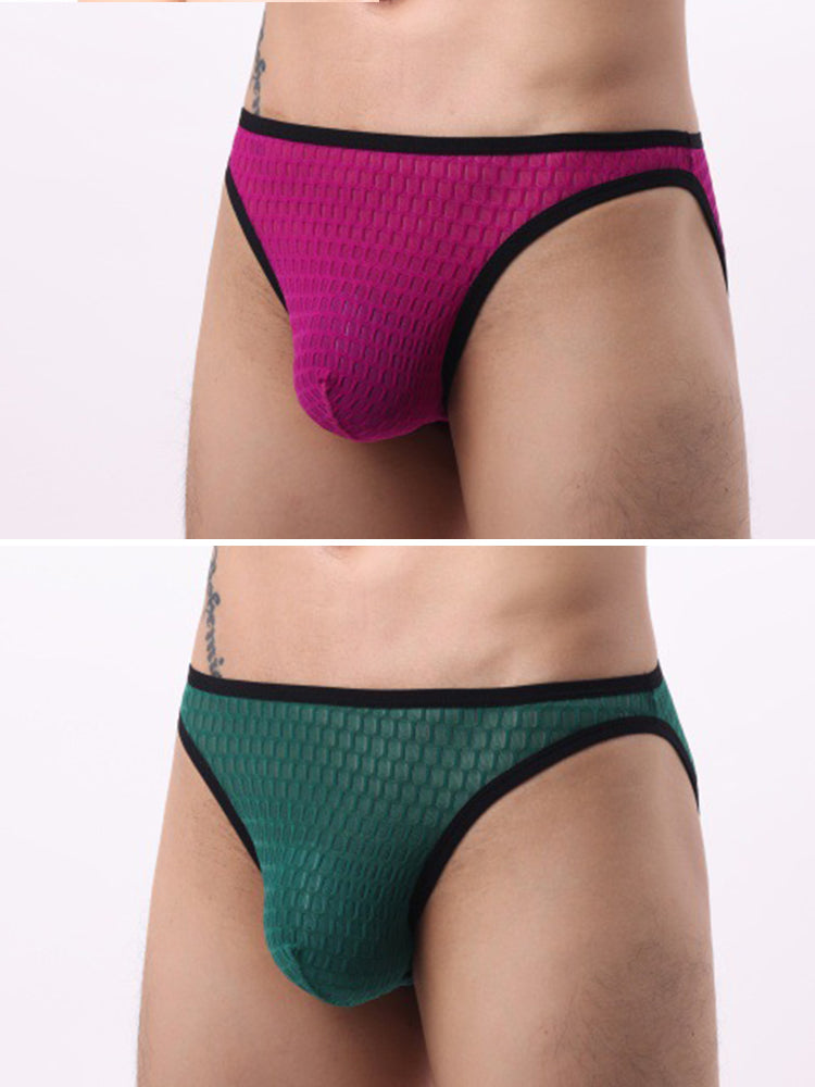 2 Pack Men's Solid-Color Checkered Briefs | dmunderwear detail image 7
