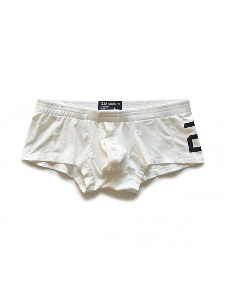 2-pack Men's Solid Color Comfortable Button-down Trunks | dmunderwear
