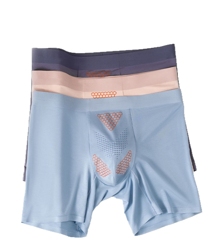 2 Pack Men's Solid Color Loose-Fit Workout Prevent Chafing Boxer Briefs | dmunderwear detail image 11