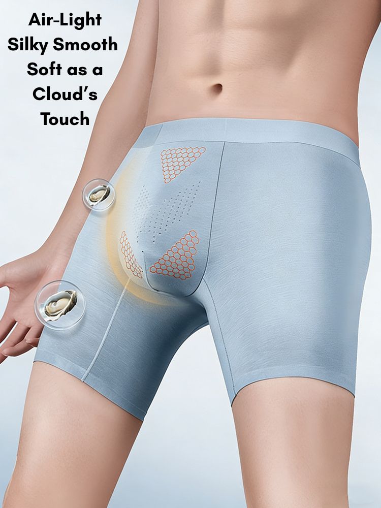 2 Pack Men's Solid Color Loose-Fit Workout Prevent Chafing Boxer Briefs | dmunderwear detail image 4