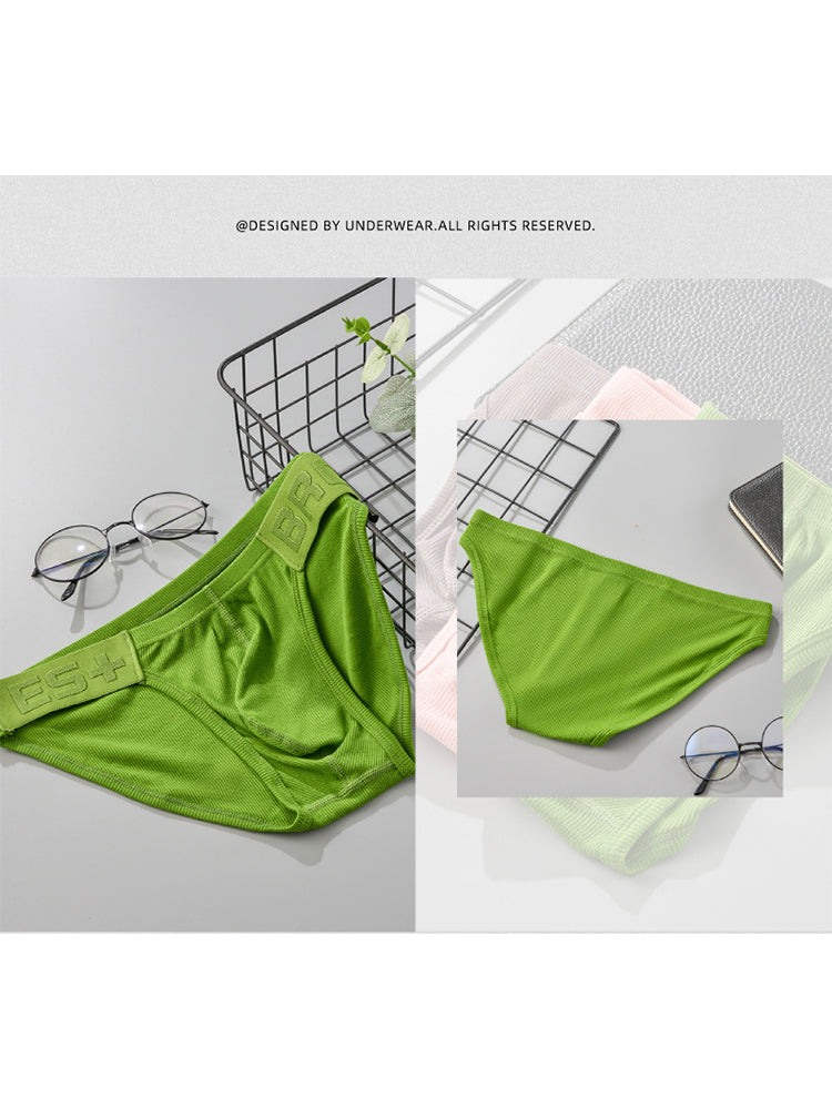 2 Pack Men's Solid Color Low Rise Sweat-Absorbent Large U-Shaped Small Pocket Briefs | dmunderwear detail image 11