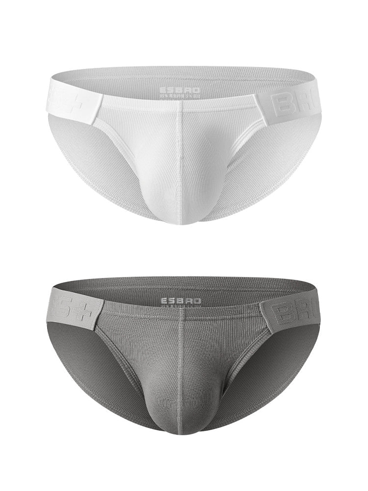 2 Pack Men's Solid Color Low Rise Sweat-Absorbent Large U-Shaped Small Pocket Briefs | dmunderwear detail image 12