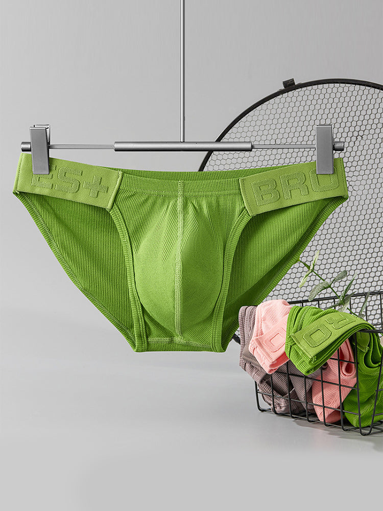 2 Pack Men's Solid Color Low Rise Sweat-Absorbent Large U-Shaped Small Pocket Briefs | dmunderwear detail image 13