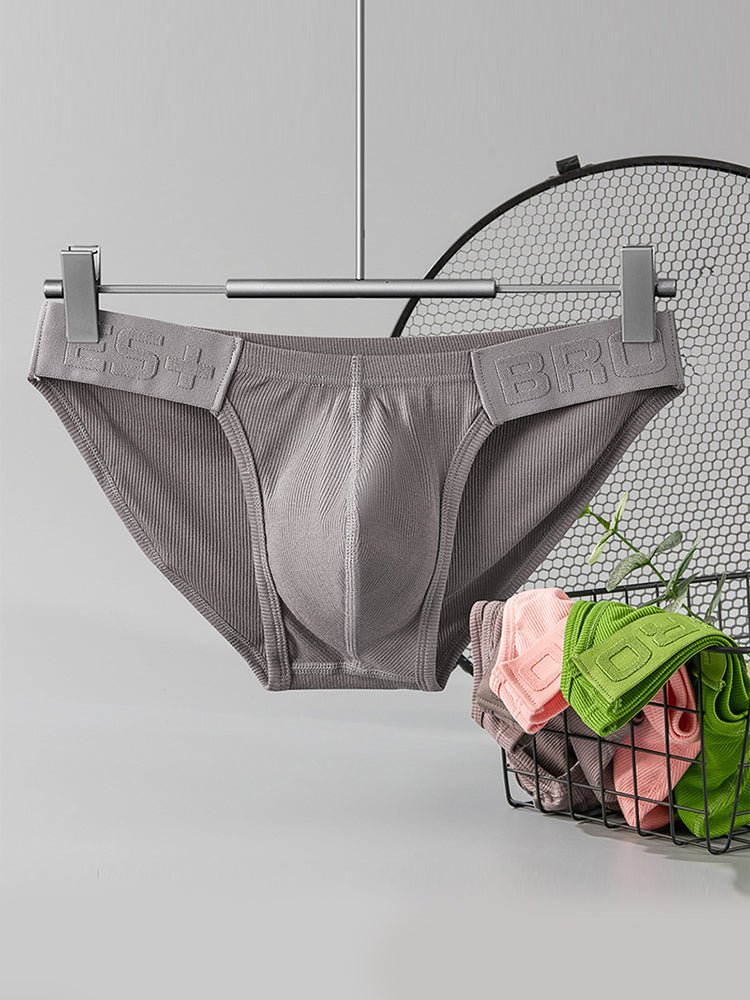 2 Pack Men's Solid Color Low Rise Sweat-Absorbent Large U-Shaped Small Pocket Briefs | dmunderwear detail image 14