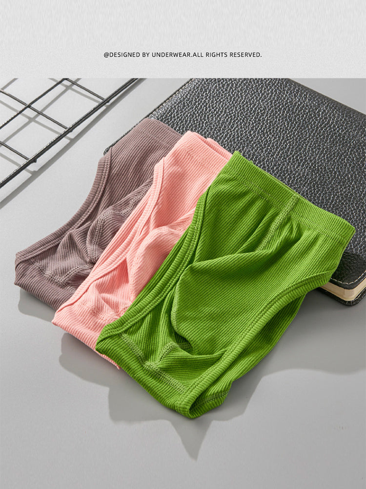 2 Pack Men's Solid Color Low Rise Sweat-Absorbent Large U-Shaped Small Pocket Briefs | dmunderwear detail image 15