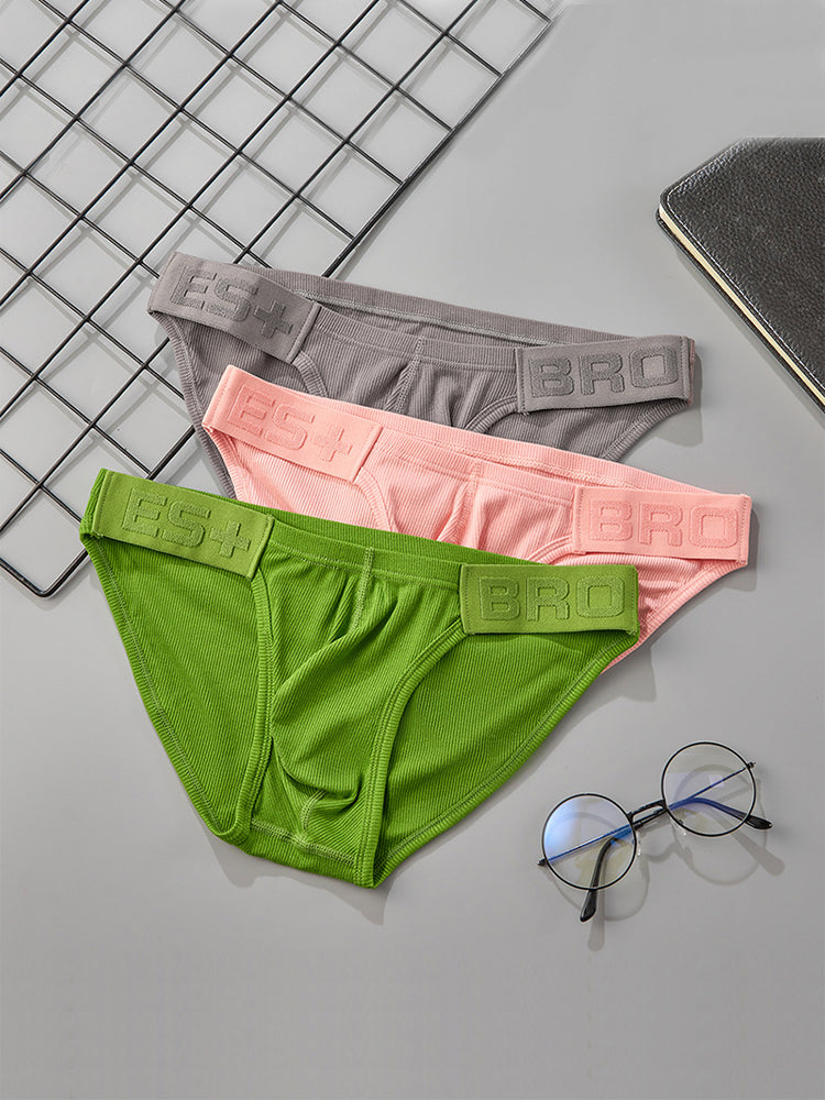 2 Pack Men's Solid Color Low Rise Sweat-Absorbent Large U-Shaped Small Pocket Briefs | dmunderwear detail image 16