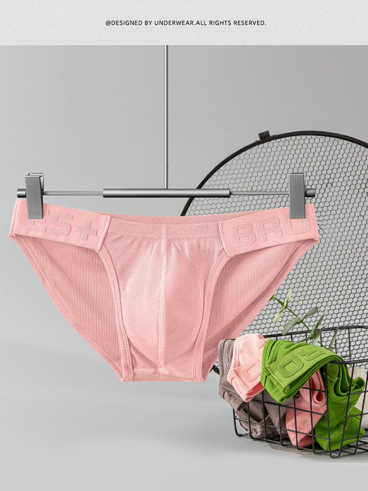 2 Pack Men's Solid Color Low Rise Sweat-Absorbent Large U-Shaped Small Pocket Briefs | dmunderwear detail image 18