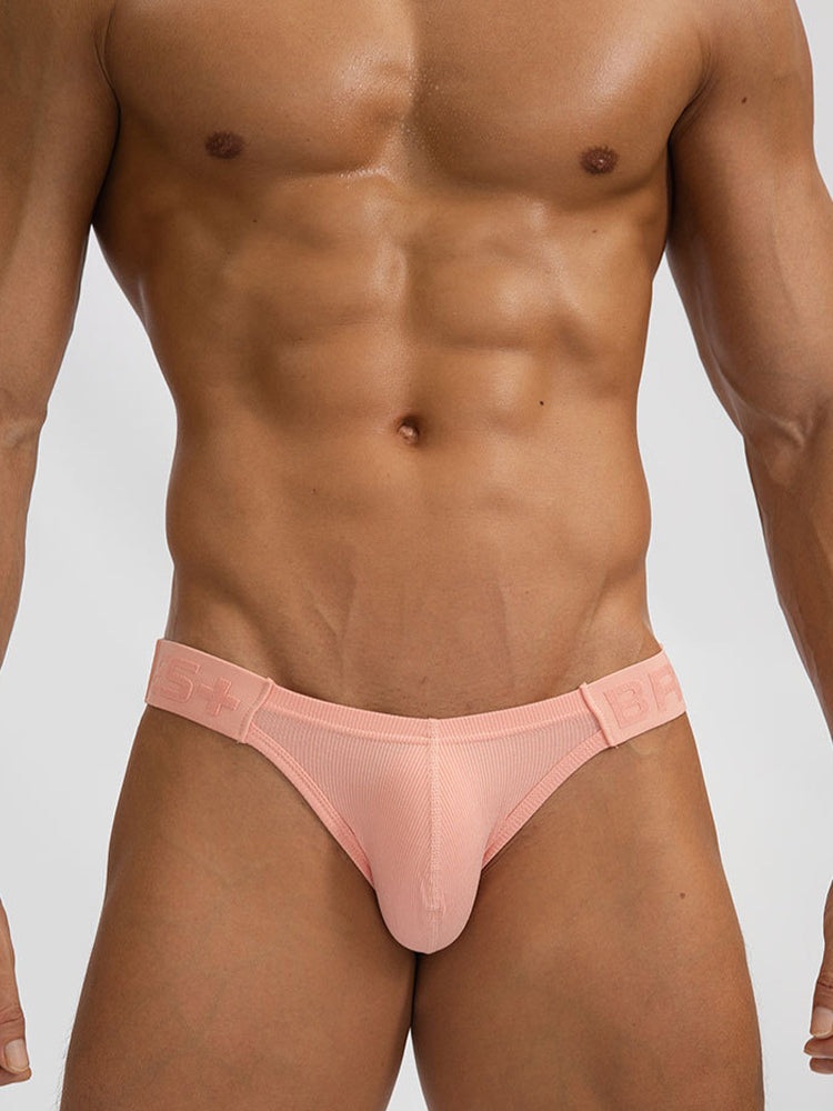 2 Pack Men's Solid Color Low Rise Sweat-Absorbent Large U-Shaped Small Pocket Briefs | dmunderwear detail image 5