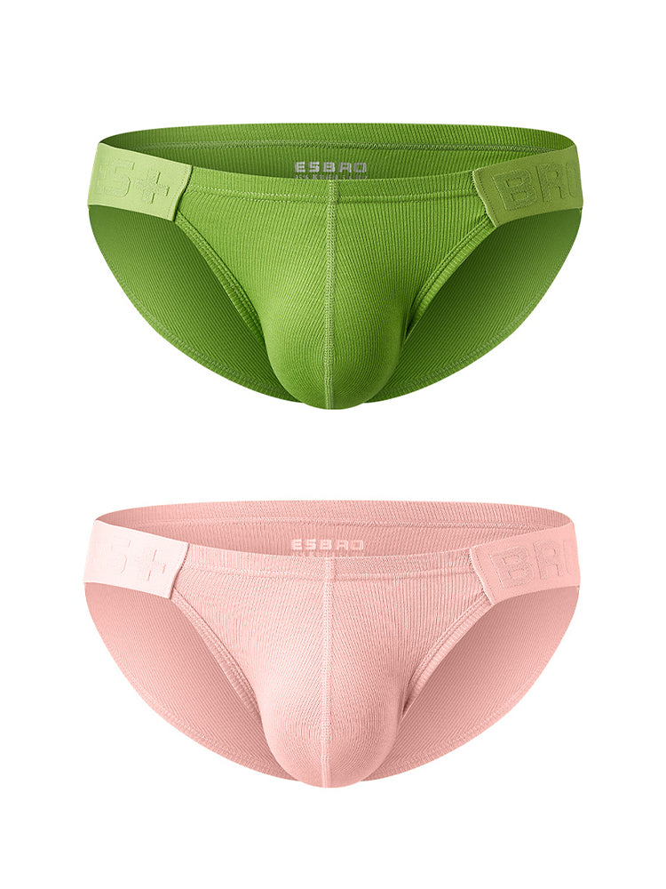 2 Pack Men's Solid Color Low Rise Sweat-Absorbent Large U-Shaped Small Pocket Briefs | dmunderwear detail image 7