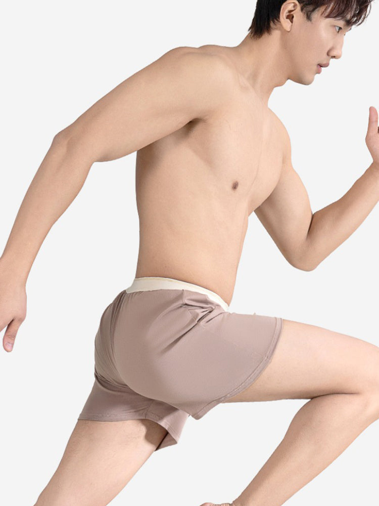 2 Pack Men's Solid Color Seamless Comfort Mid-Rise Home Shorts | dmunderwear detail image 12