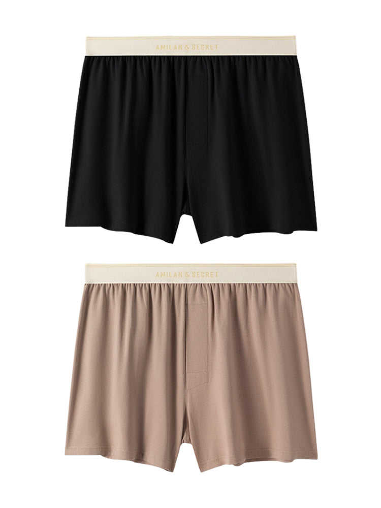 2 Pack Men's Solid Color Seamless Comfort Mid-Rise Home Shorts | dmunderwear detail image 14
