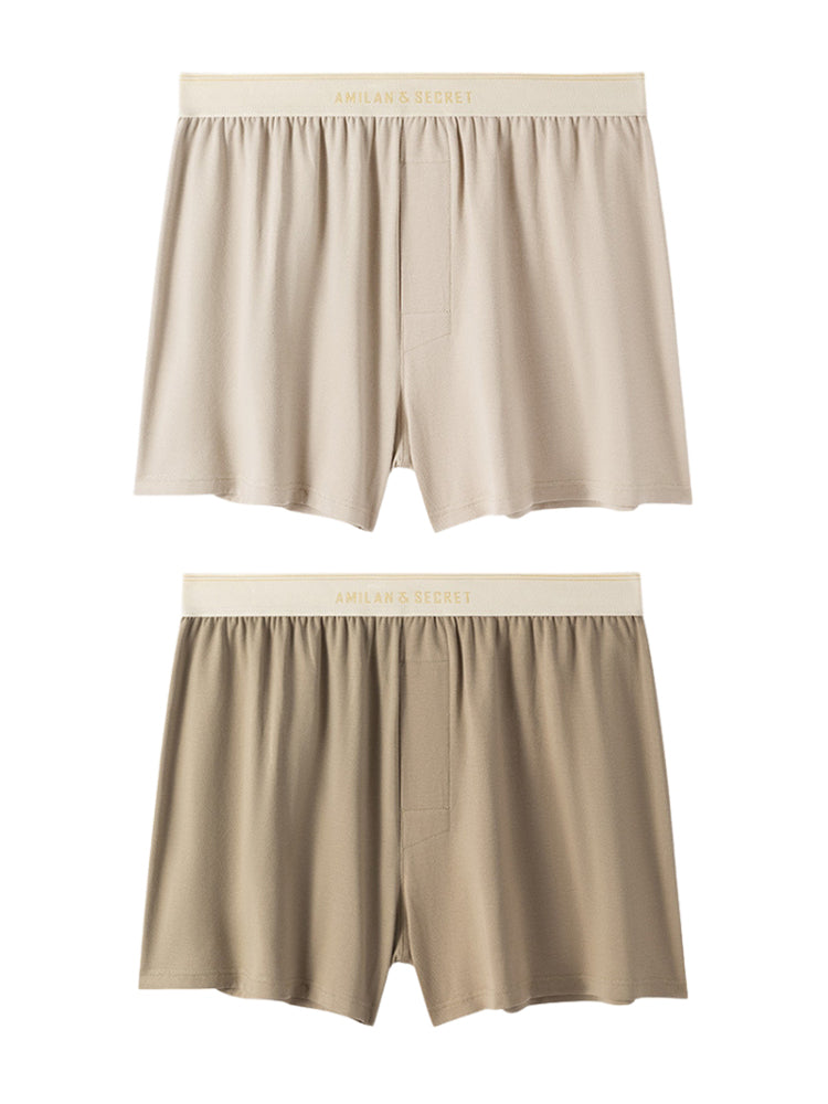 2 Pack Men's Solid Color Seamless Comfort Mid-Rise Home Shorts | dmunderwear detail image 20