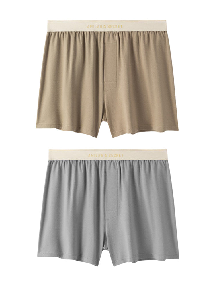 2 Pack Men's Solid Color Seamless Comfort Mid-Rise Home Shorts | dmunderwear detail image 8