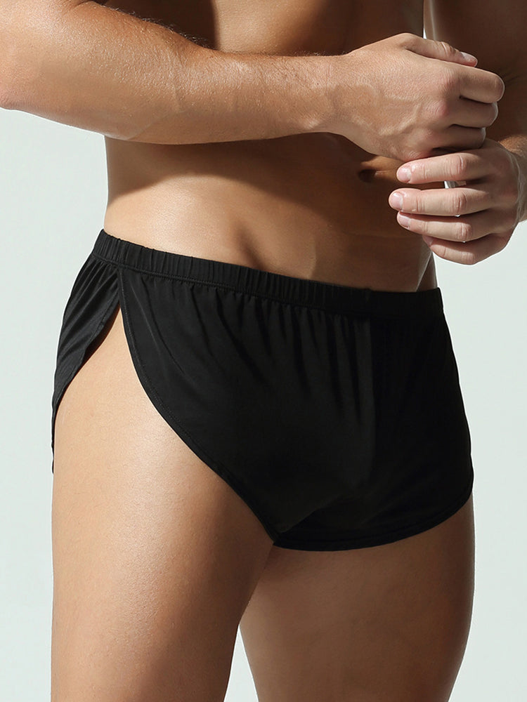 2 Pack Men's Solid Color Second-Skin Soft-Touch Quick-Dry Boxer Shorts | dmunderwear detail image 10