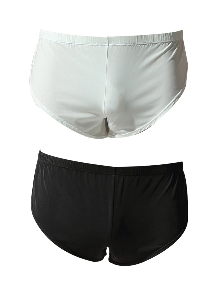 2 Pack Men's Solid Color Second-Skin Soft-Touch Quick-Dry Boxer Shorts | dmunderwear detail image 12