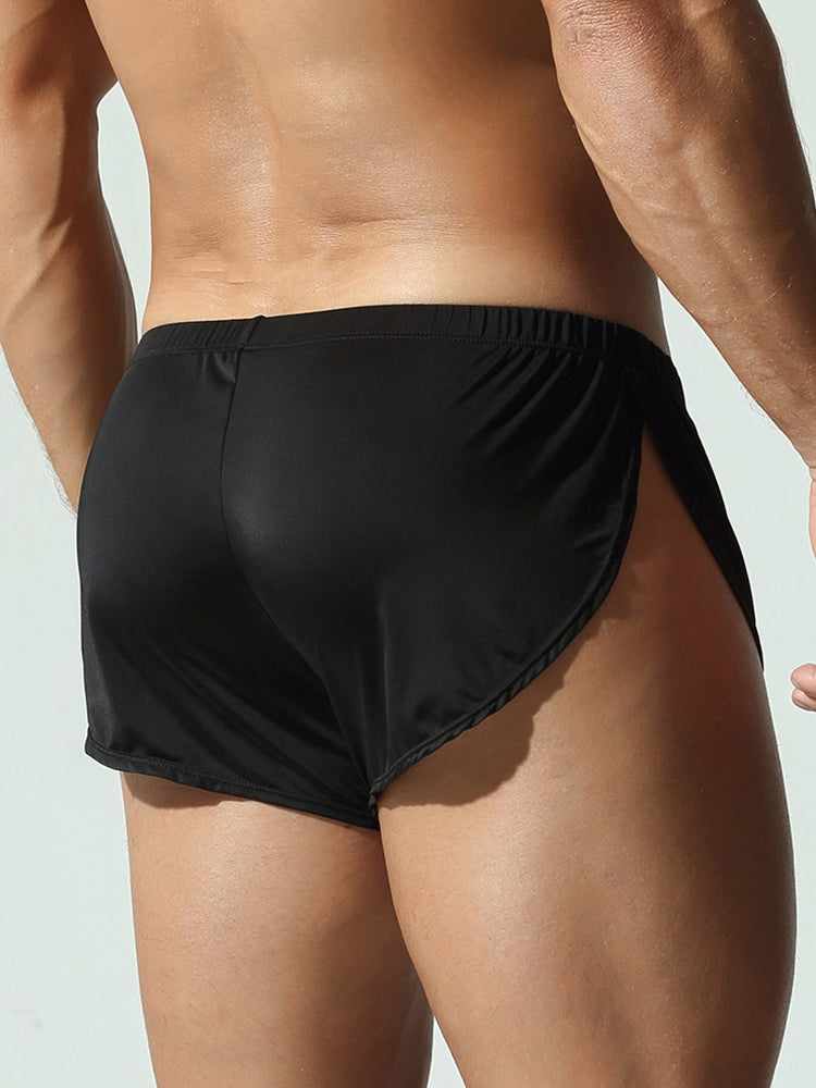 2 Pack Men's Solid Color Second-Skin Soft-Touch Quick-Dry Boxer Shorts | dmunderwear detail image 14