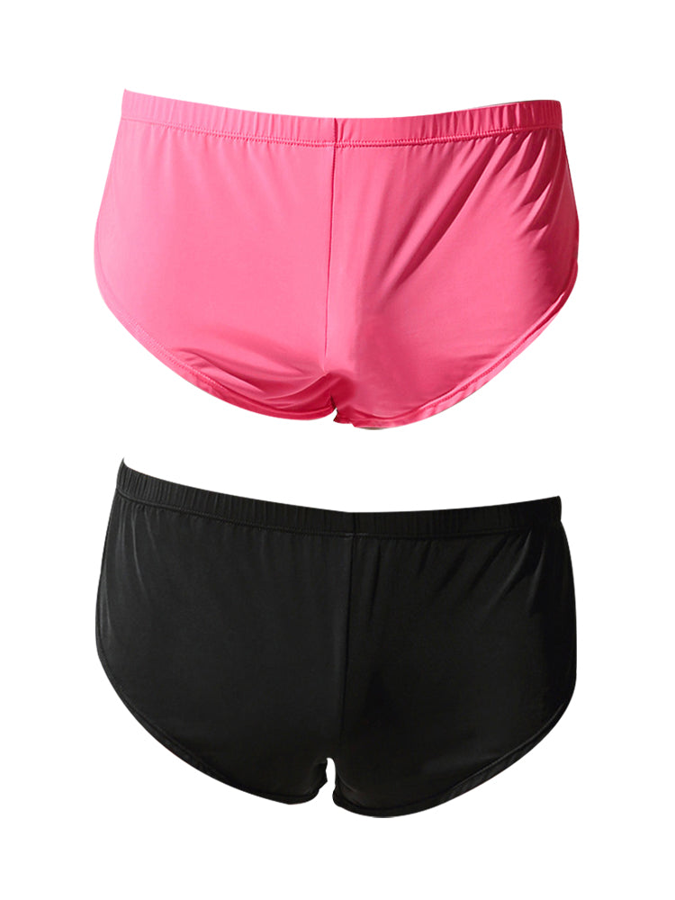 2 Pack Men's Solid Color Second-Skin Soft-Touch Quick-Dry Boxer Shorts | dmunderwear detail image 17