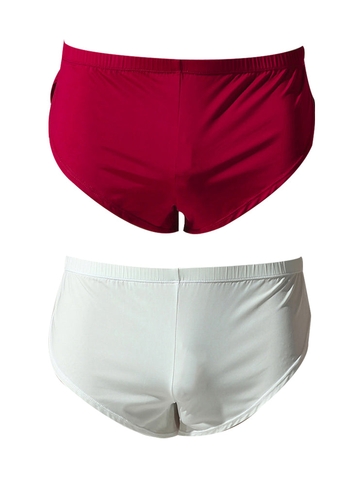 2 Pack Men's Solid Color Second-Skin Soft-Touch Quick-Dry Boxer Shorts | dmunderwear detail image 2
