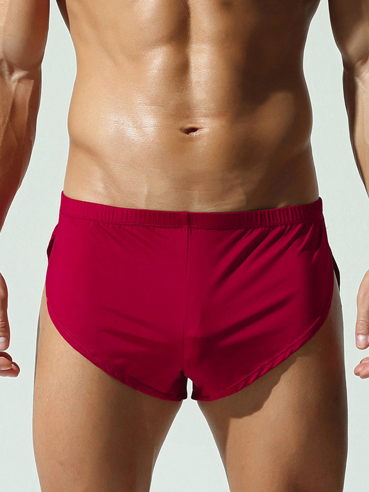 2 Pack Men's Solid Color Second-Skin Soft-Touch Quick-Dry Boxer Shorts | dmunderwear detail image 3