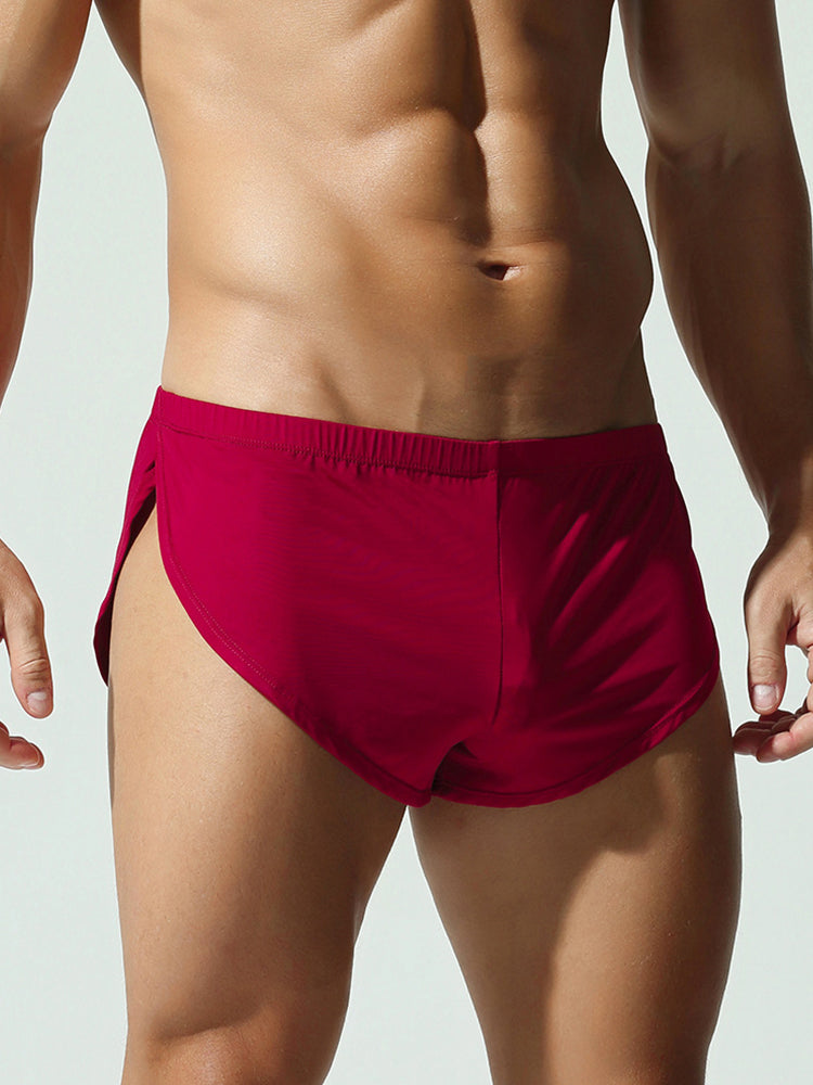 2 Pack Men's Solid Color Second-Skin Soft-Touch Quick-Dry Boxer Shorts | dmunderwear detail image 4