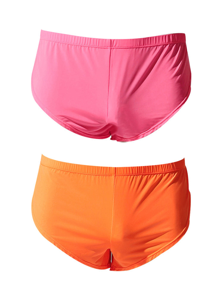 2 Pack Men's Solid Color Second-Skin Soft-Touch Quick-Dry Boxer Shorts | dmunderwear detail image 7