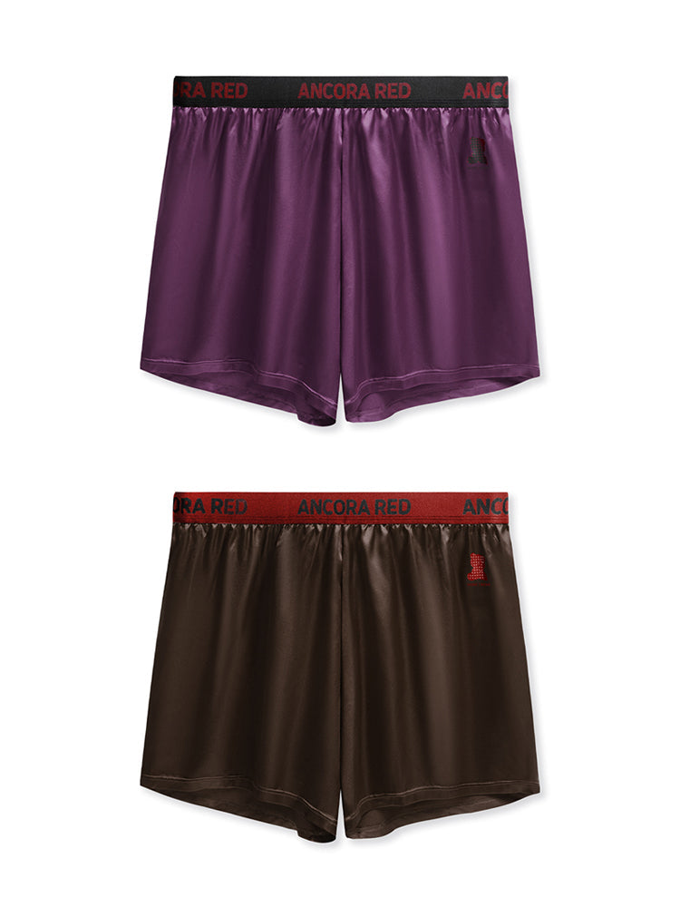 2 Pack Men's Solid Lounge Casual Boxers | dmunderwear detail image 12