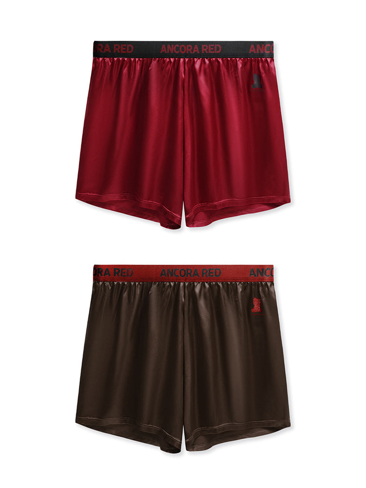 2 Pack Men's Solid Lounge Casual Boxers | dmunderwear detail image 16